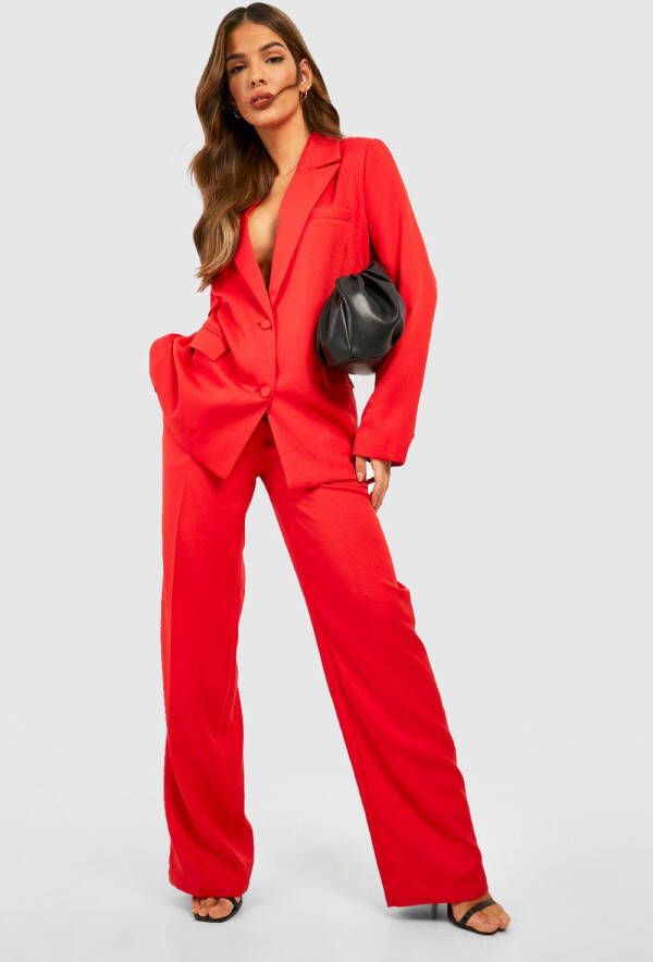 boohoo Getailleerde Baggy Wide Leg Broek, Red