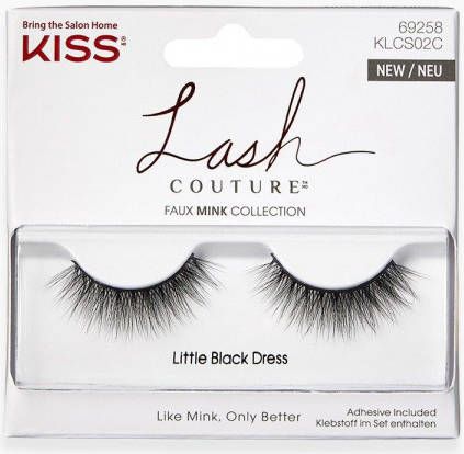 boohoo Kiss Lash Couture Faux Mink Little Zwart Jurk, Black