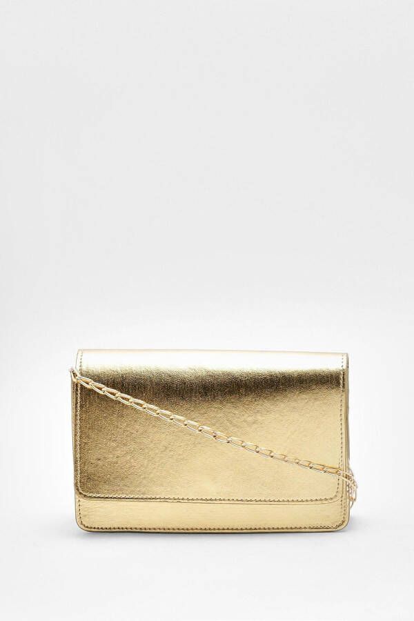 boohoo Metallic Schoudertas, Gold