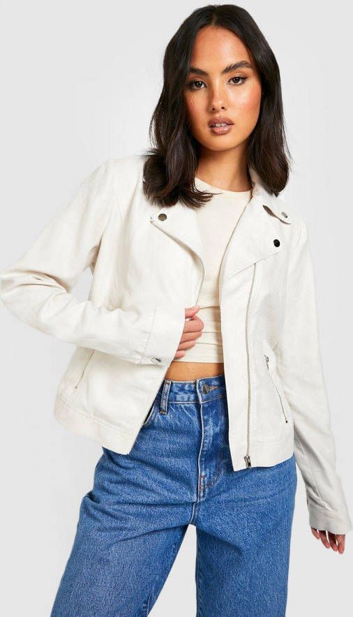 boohoo Nep Suè, de Biker Jas, Beige