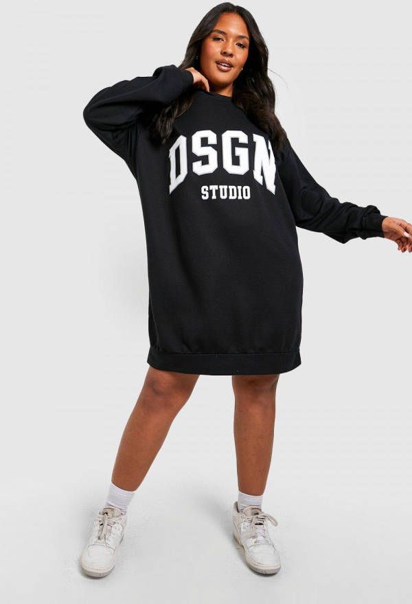 boohoo Plus Dsgn Studio Trui Jurk, Black