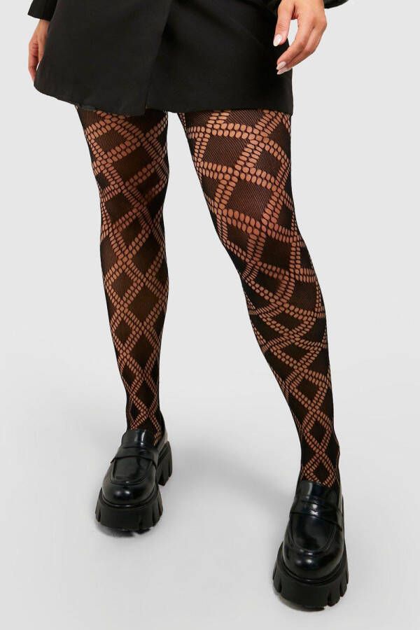 boohoo Plus Geruite Panty, Black