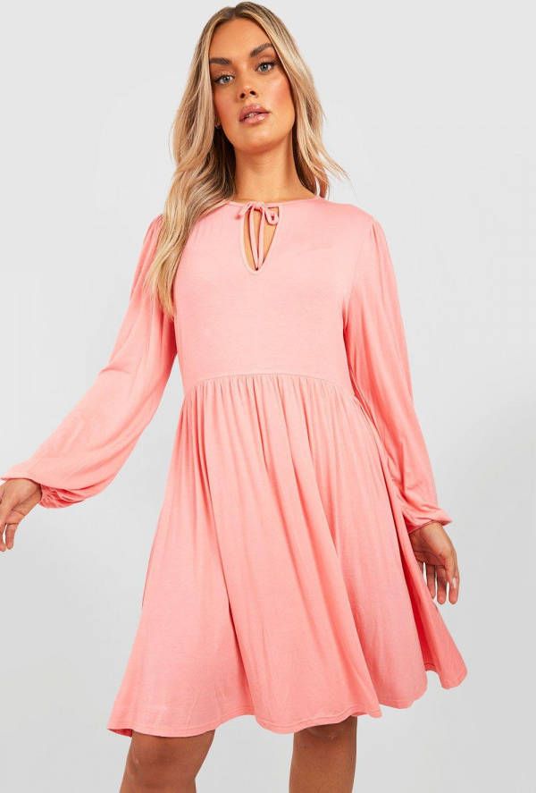 boohoo Plus Sleutelgat Skater Jurk, Dusty Rose