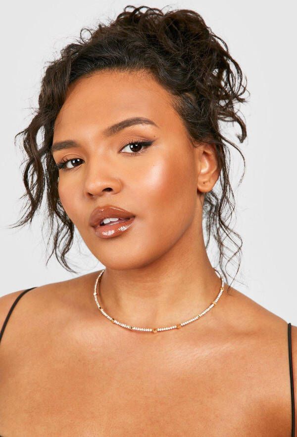 boohoo Plus Sterren Choker Ketting Met Steentjes, Gold