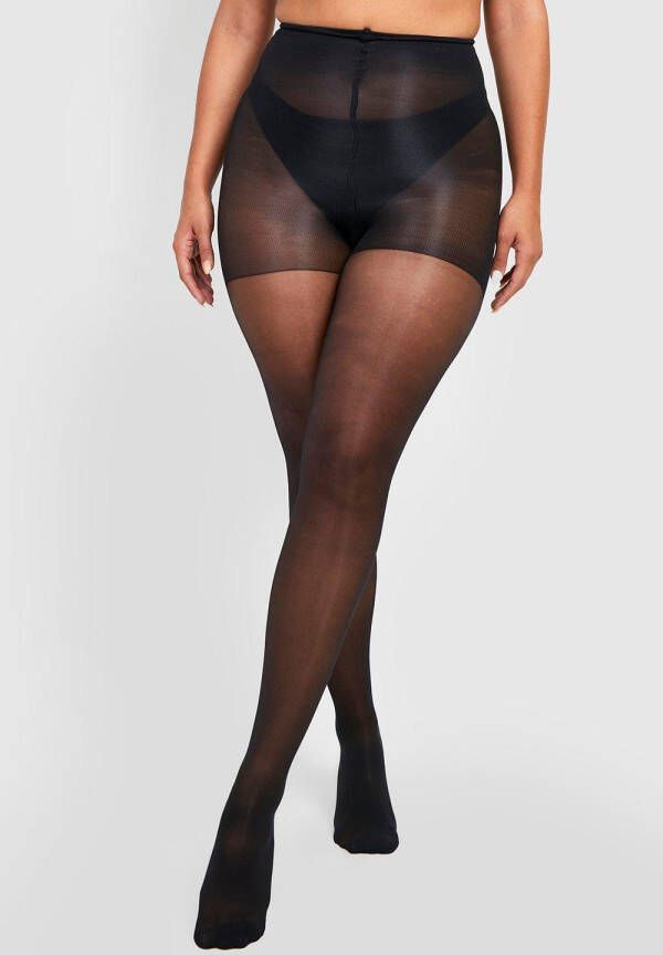 boohoo Plus Vormende Zwarte Panty, Black