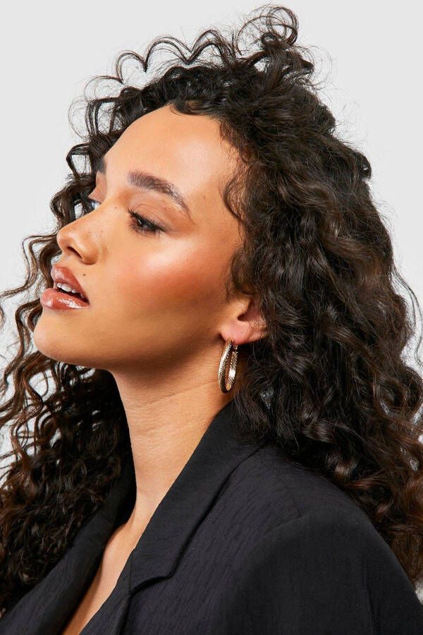 boohoo Sunray Ronde Medium Oorbellen, Gold