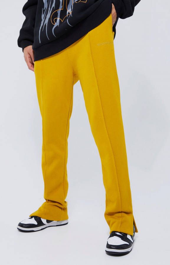 boohoo Tall Baggy Joggingbroek Met Naaddetail En Split, Mustard