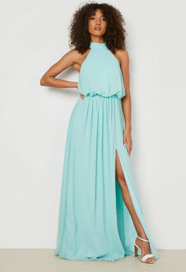 boohoo Tall Gelegenheids Maxi Jurk Met Halter Neck, Mint
