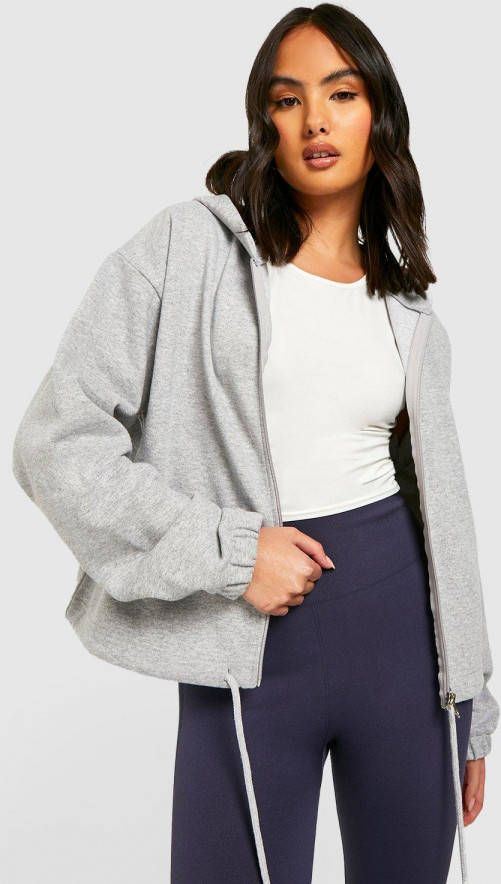 boohoo Tank Met Touwtjes En Capuchon, Ash Grey