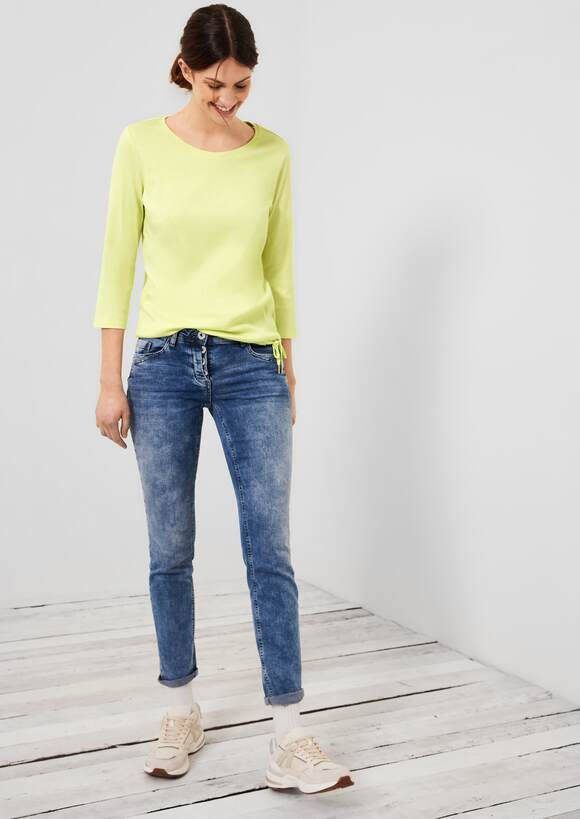 cecil Geribbeld shirt met 3/4 mouwen