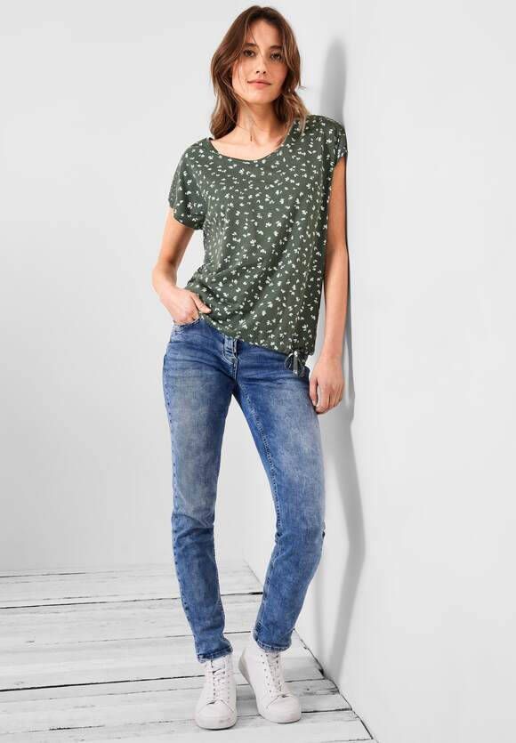 cecil T shirt met gesmokte details