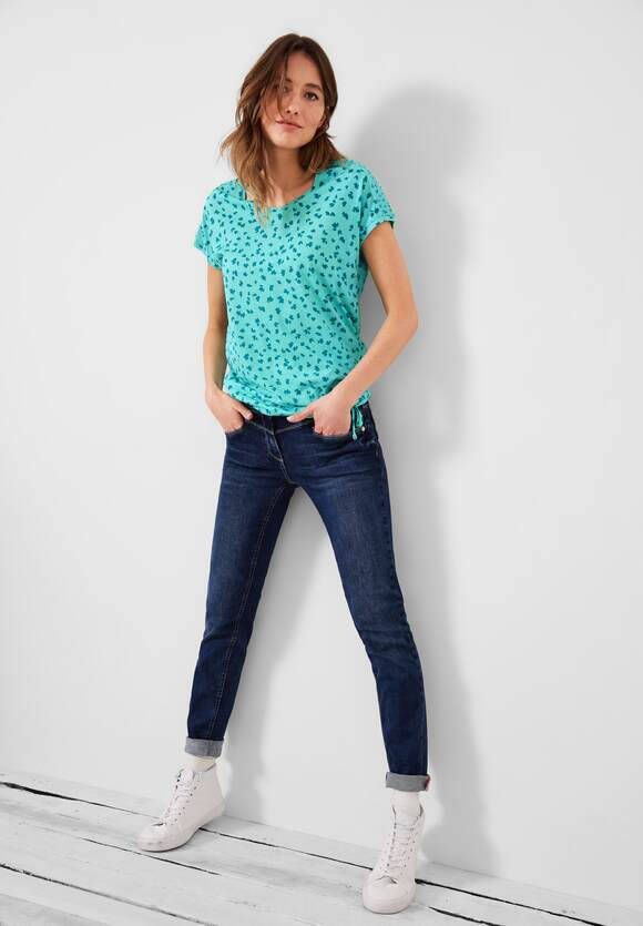 cecil T shirt met gesmokte details