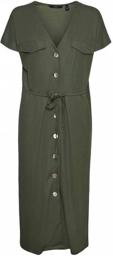 Vero Moda Vminamaria Wide Calf Shirt Dress , Groen, Dames