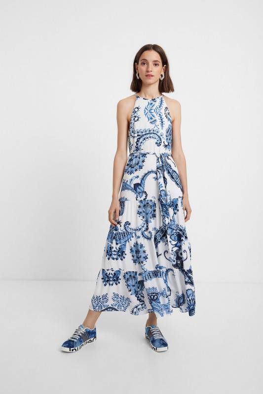 Desigual Boho midi jurk WHITE