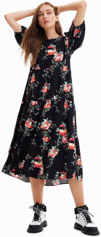 Desigual Gebloemde midi jurk