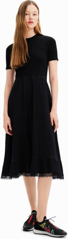 Desigual Gecombineerde midi jurk met textuur