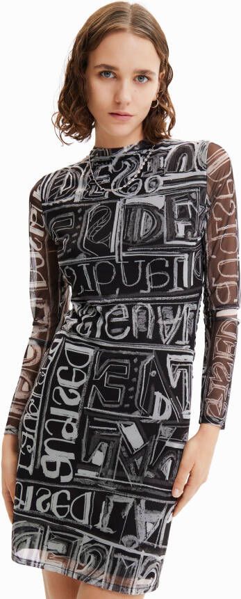 Desigual Korte slim fit jurk van tule