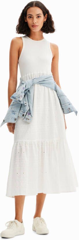 Desigual Lange gecombineerde jurk met borduursel