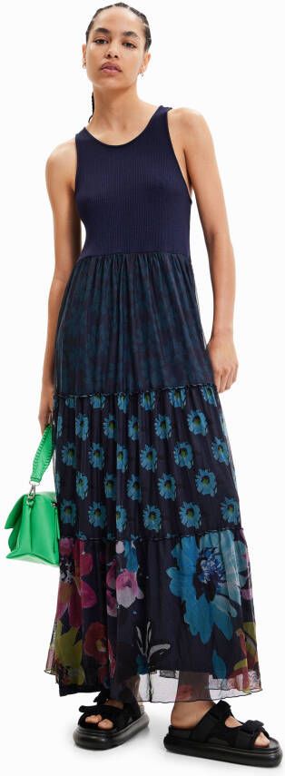 Desigual Lange gecombineerde jurk met tule