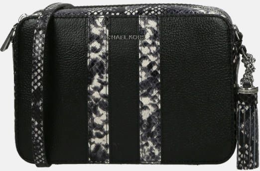 Michael Kors Jet Set crossbody tas M black/white