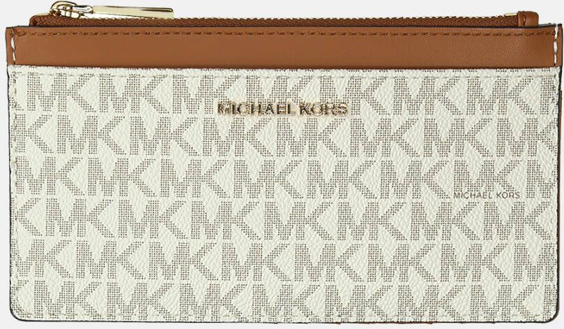 Michael Kors Jet Set portemonnee vanille acorn