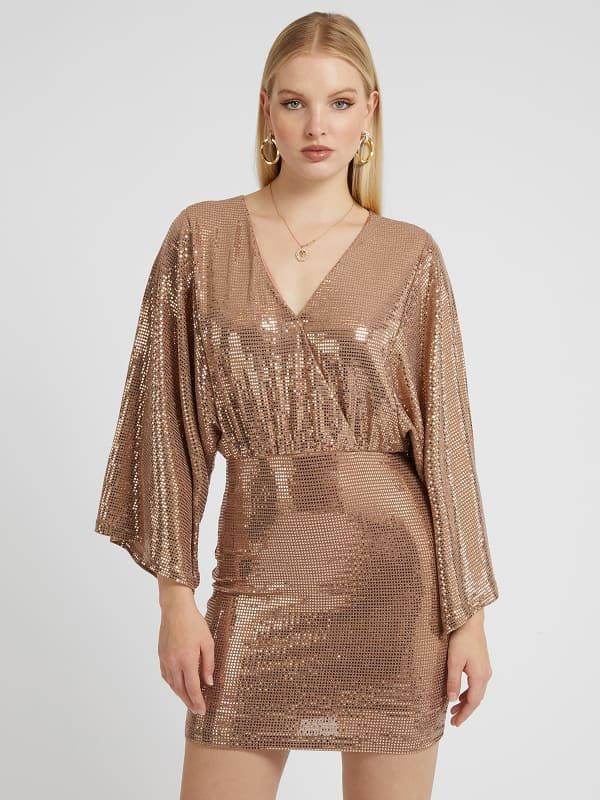 Guess Omkeerbare Metallic Gebreide Jurk