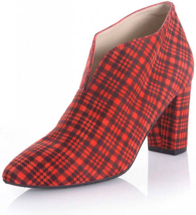alba moda Enkellaarsje met ruitdessin Rood