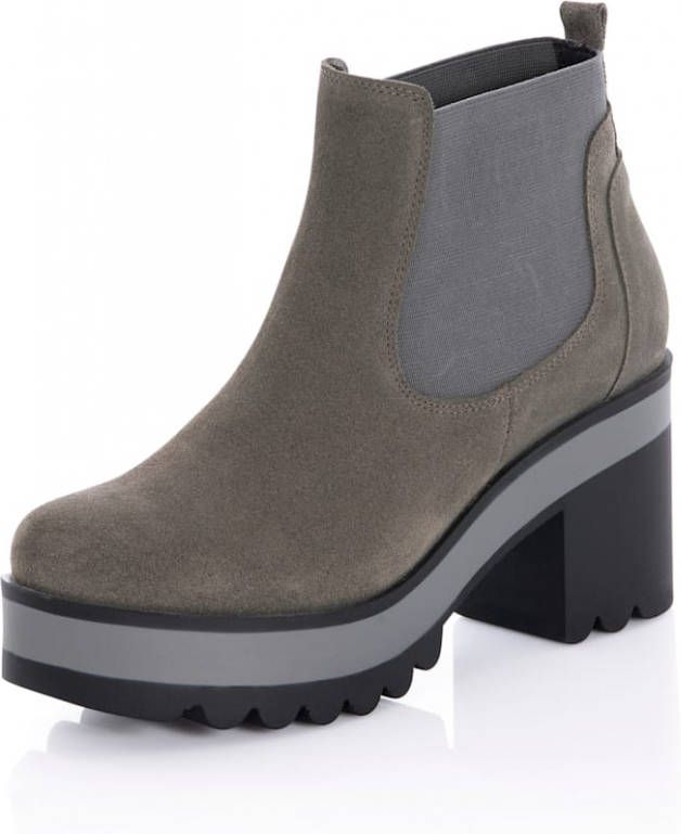 alba moda Enkellaarsje van zacht rundersuède Grijs