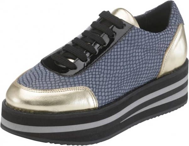 alba moda Sneaker met dikke plateauzool Marine/Goudkleur