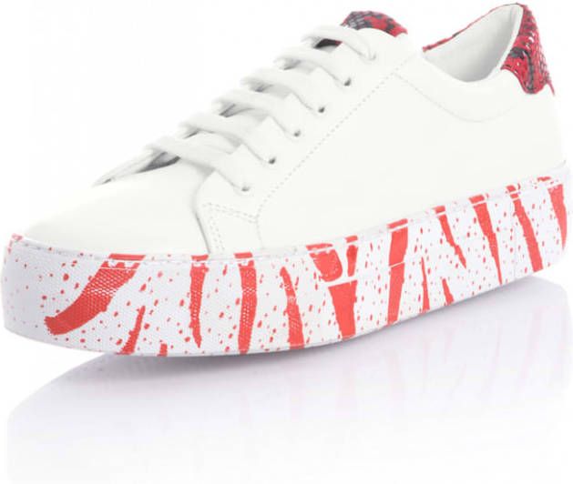 alba moda Sneaker met trendy zool Wit/Rood