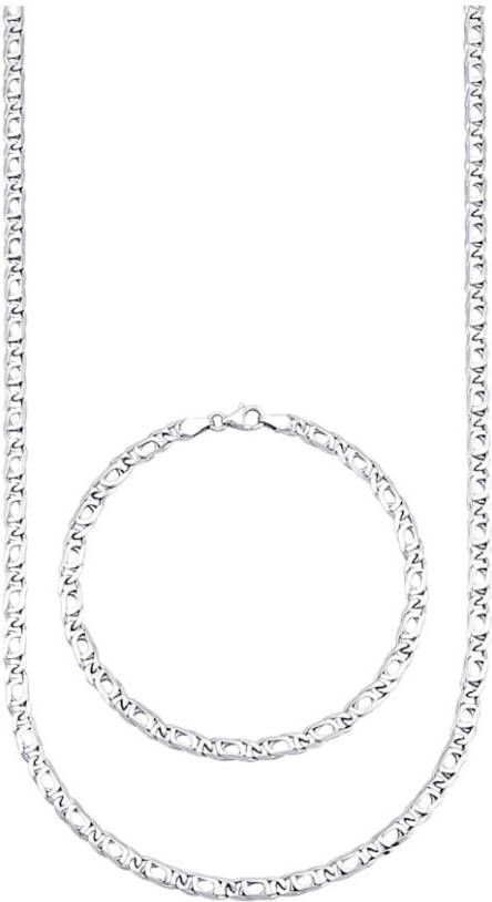 KLiNGEL 2 delige sieradenset van massief gerodineerd zilver Zilverkleur