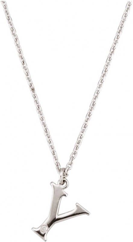 KLiNGEL Collier Letter Y met diamant Zilverkleur