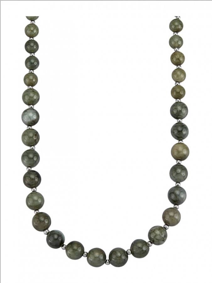 KLiNGEL Collier met Birma jade Groen