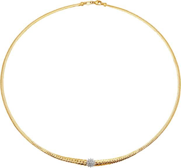 KLiNGEL Collier met diamant, 14 kt. goud Goudkleur