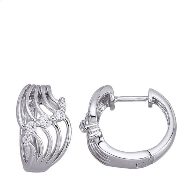 KLiNGEL Creolen met synth. zirkonia's, echt zilver Zilverkleur