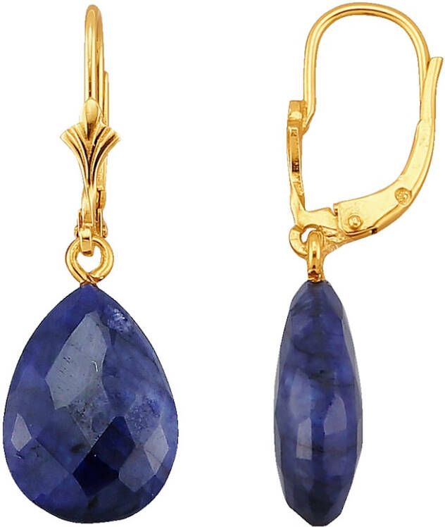 KLiNGEL Oorbellen met saffier met saffier Goudkleur