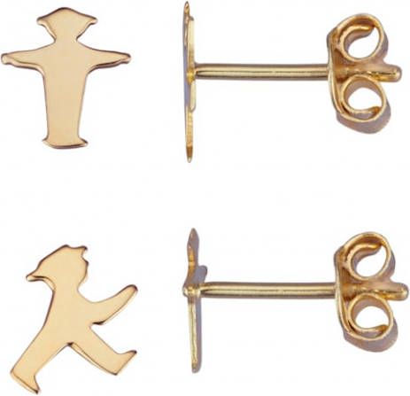 KLiNGEL Oorstekers Smiley van glanzend materiaal Geel