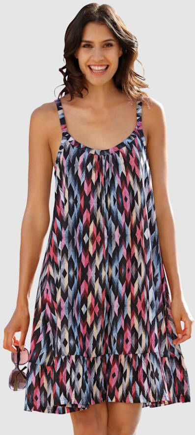 maritim Strandjurk met stroken Marine/Wit/Rood