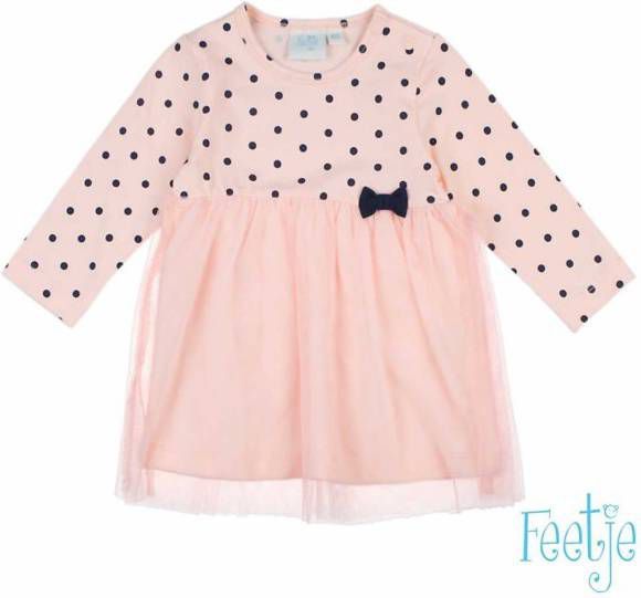 Feetje ! Meisjes Jurk Maat 80 Roze Katoen/polyester/elasthan