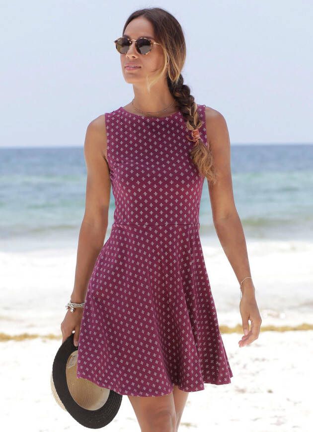 Strandjurk in bordeaux/wit van Beachtime