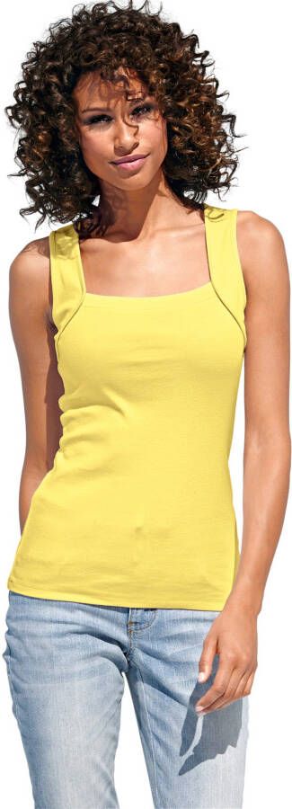 Top met vierkante hals in geel van heine