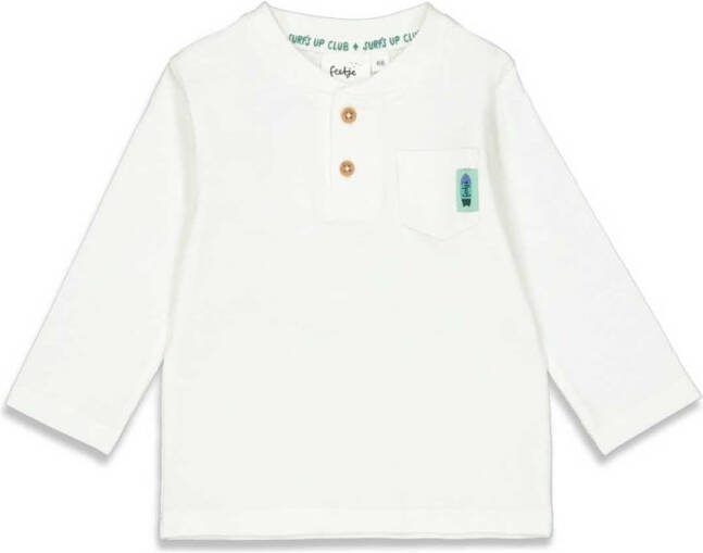 Feetje ! Jongens Shirt Lange Mouw -- Off White Katoen/elasthan