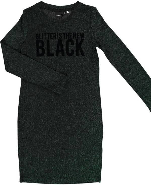 LMTD ! Meisjes Jurk Maat 170 Donkergroen Nylon met elasthan