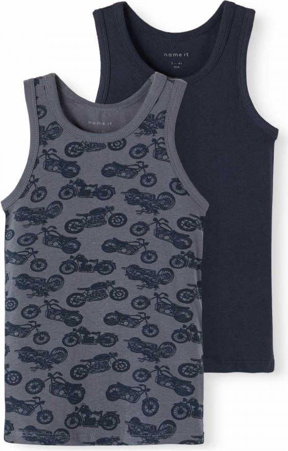 name it ! Jongens 2 Pack Hemd -- Diverse Kleuren Katoen/elasthan