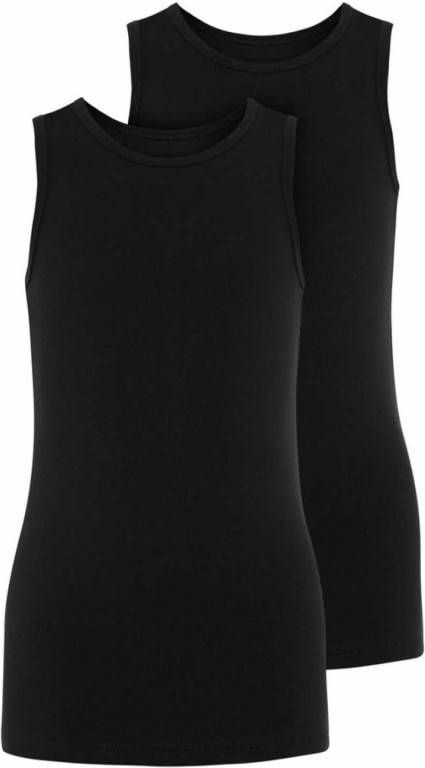 name it ! Jongens 2 Pack Hemd -- Zwart Katoen/elasthan