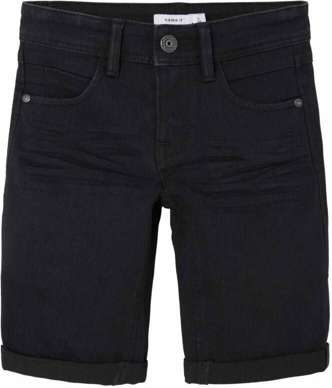 NAME IT KIDS slim fit jeans bermuda NKMSOFUS zwart