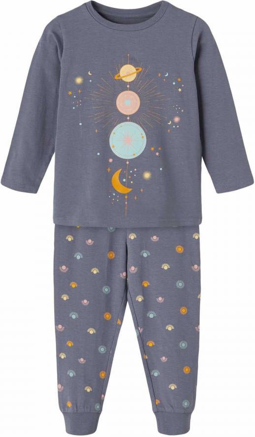 NAME IT KIDS pyjama NKFNIGHTSET met all over print grijs