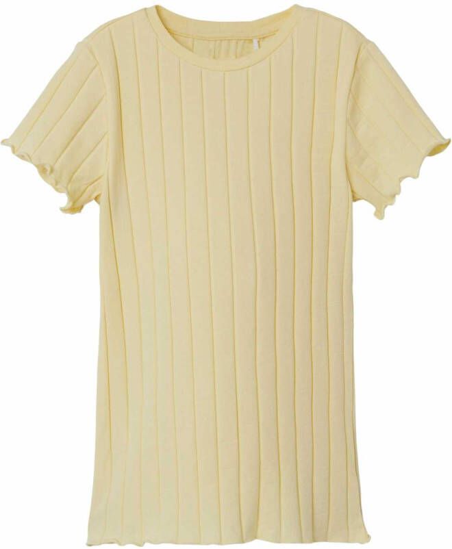 name it ! Meisjes Shirt Korte Mouw -- Geel Katoen/elasthan