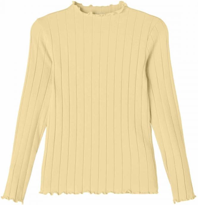 NAME IT KIDS ribgebreide top NKFNORALINA met biologisch katoen geel