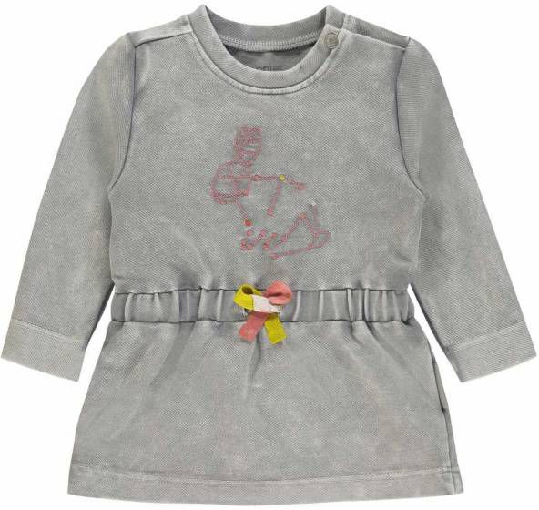 Noppies ! Meisjes Jurk Maat 68 Grijs Katoen/polyester/elasthan